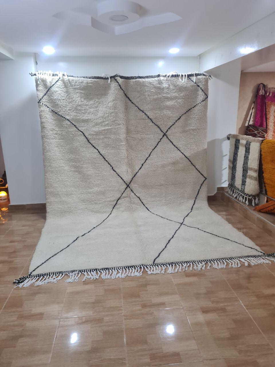 White Zikam Marokkaans handgemaakt tapijt150 cm x 100 cm